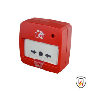 Pulsador de alarma conv. con tapa.