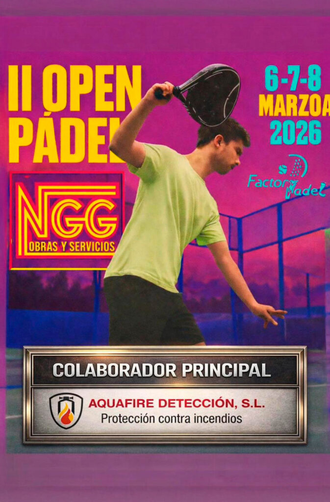 Aquafire patrocinador principal II Open Padel NGG Talavera